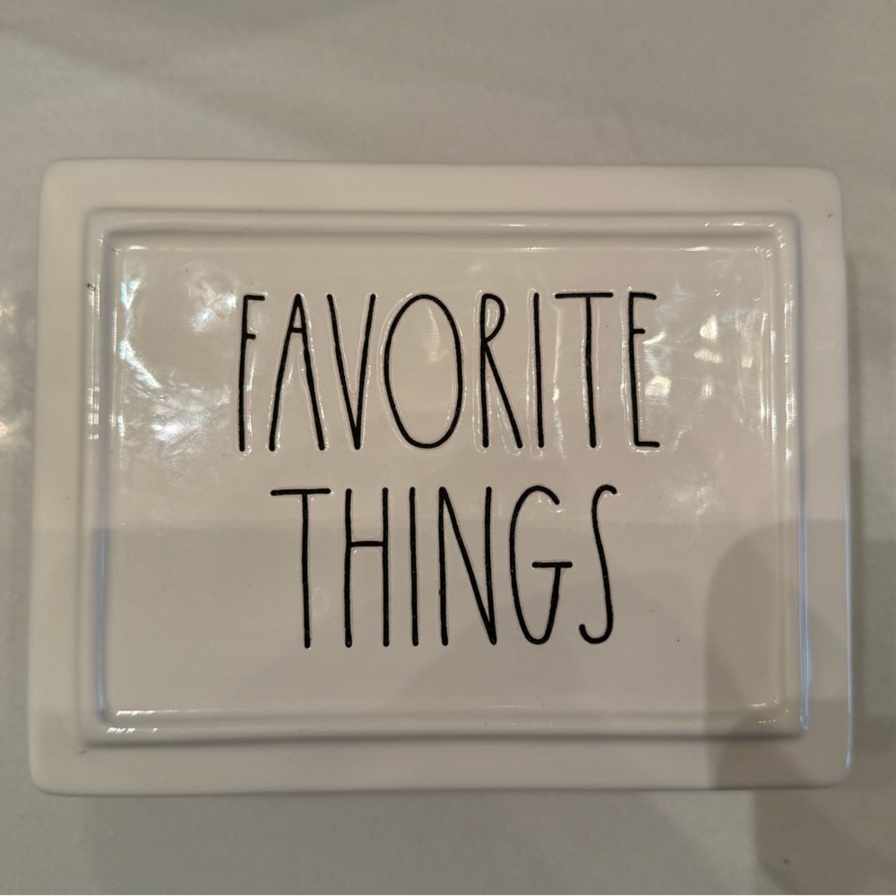 Rae Dunn White 'Favorite Things' Box Container